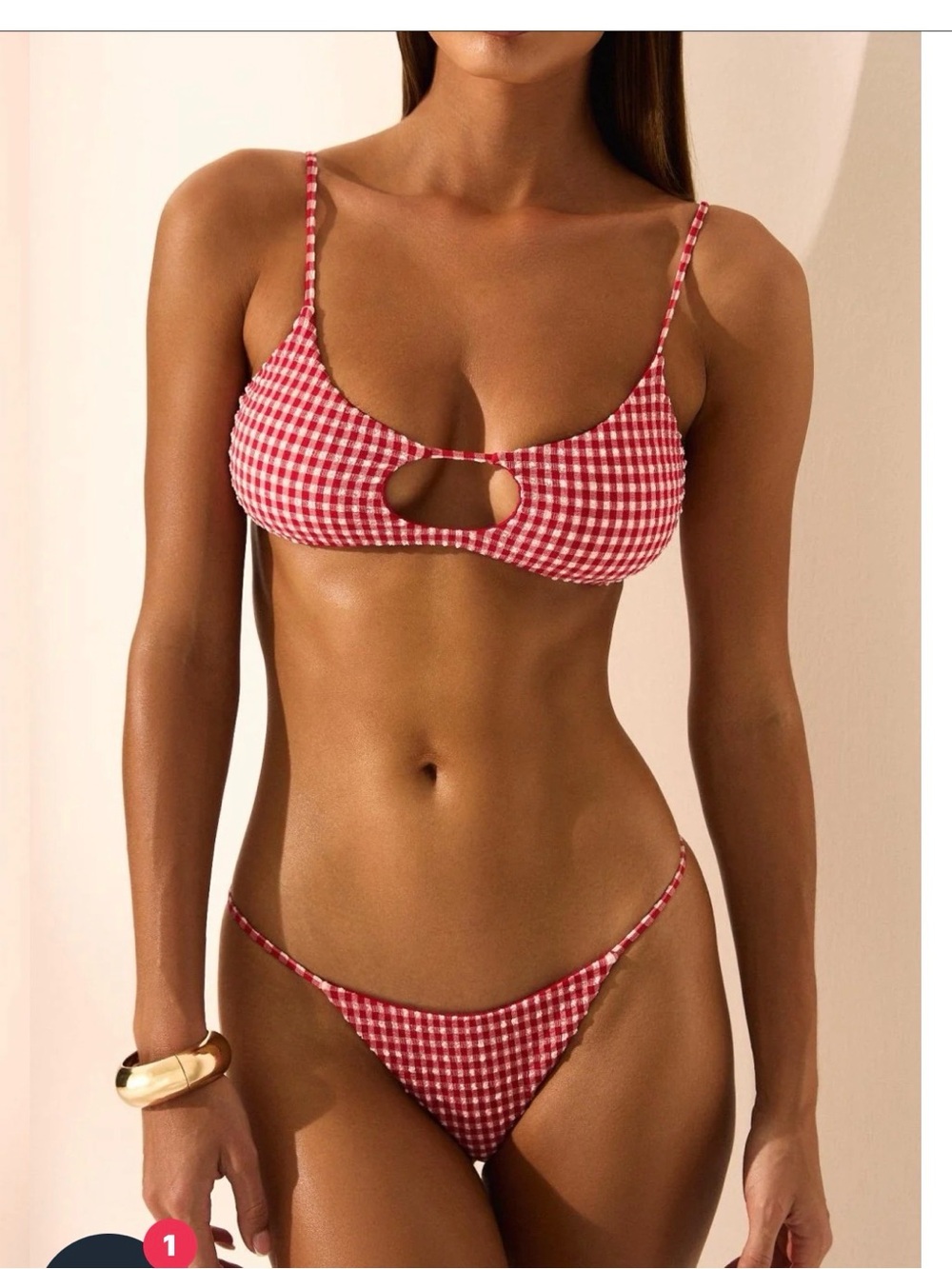 Sanori swim red gingham bikini aurora small